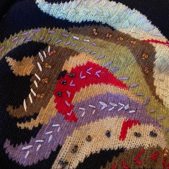 Vintage J Two NY Rooster Embroidered Cardigan Sweater - M - Picture 10 of 14